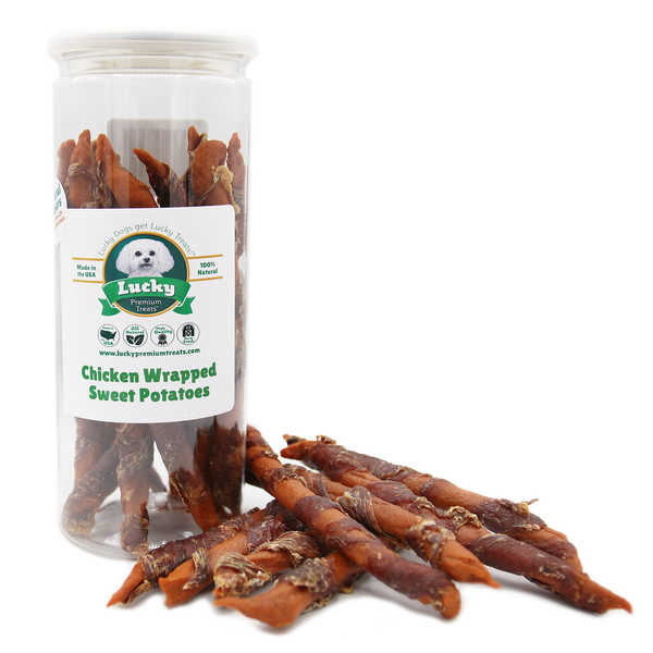Chicken Wrapped Sweet Potatoes Lucky Premium Treats