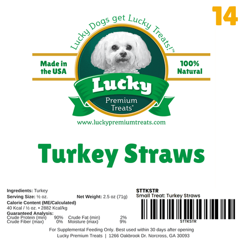 Small Treat: Turkey Straws - Lucky Premium Treats
