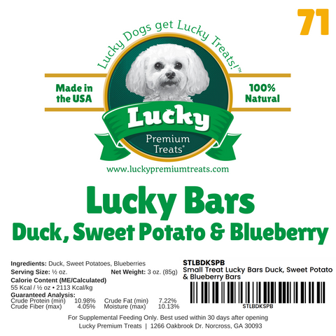 Small Treat: Lucky Bars Duck, Sweet Potato & Blueberry