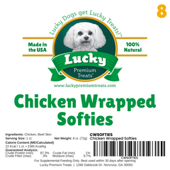 Chicken Wrapped Softies Label + Ingredients + Calories + Serving Size 