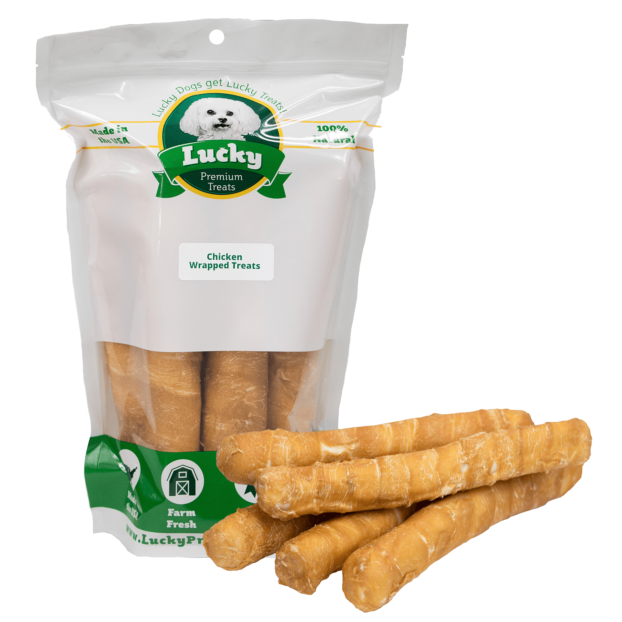 Bull Sticks Chicken Wrapped Beefhide – Lucky Premium Treats