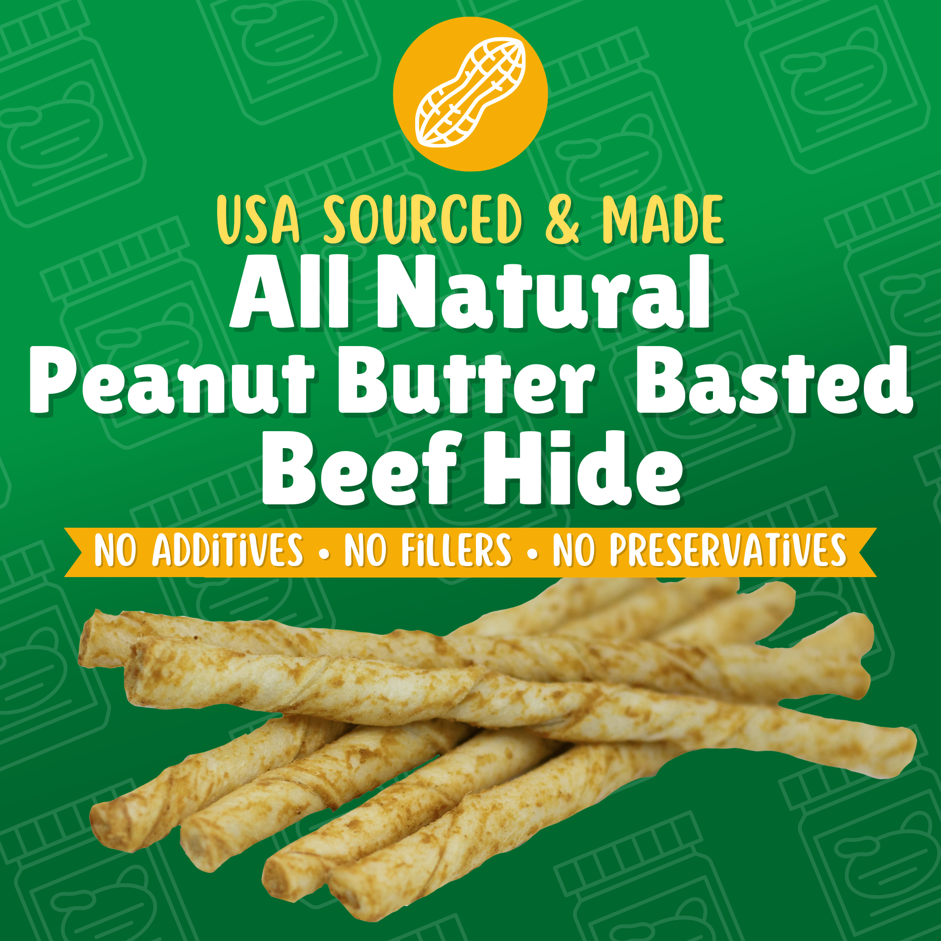 Peanut Butter Basted Beefhide: Regular