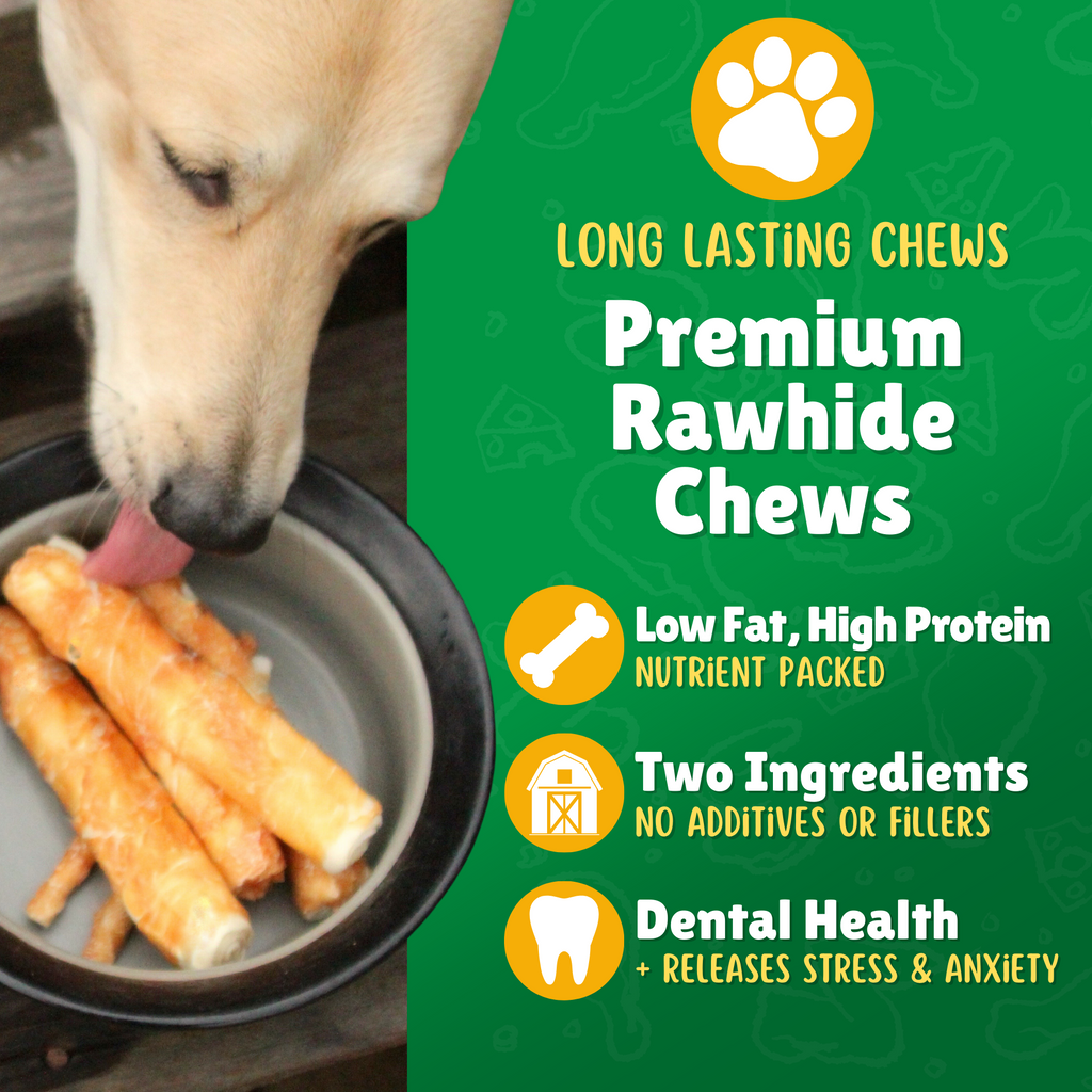 Chicken Wrapped Rawhide Treats for Medium Dogs