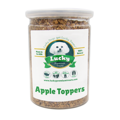 Apple Toppers dog treats, sprinkle on top of dog food for added flavor and vitamins