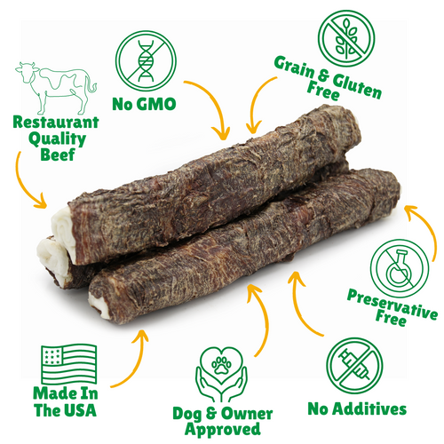 Beef Wrapped Beefhide: Bull Sticks