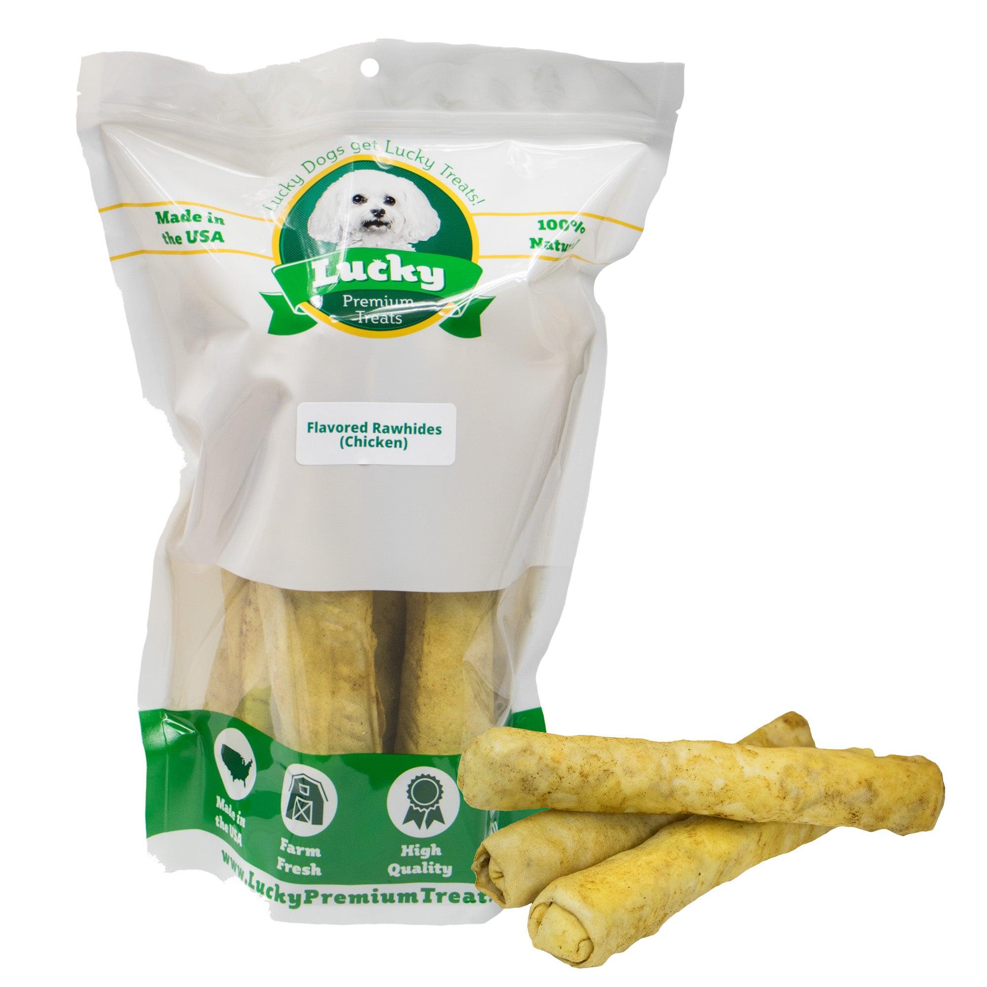 Bull Stick Rawhide Dog Chews – Plain & Basted Flavors