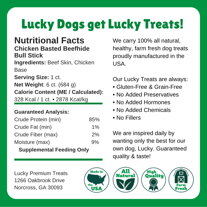 Nutritional Facts + Beefhide + Regular + All Natural + No chemicals + No added hormones + No fillers 