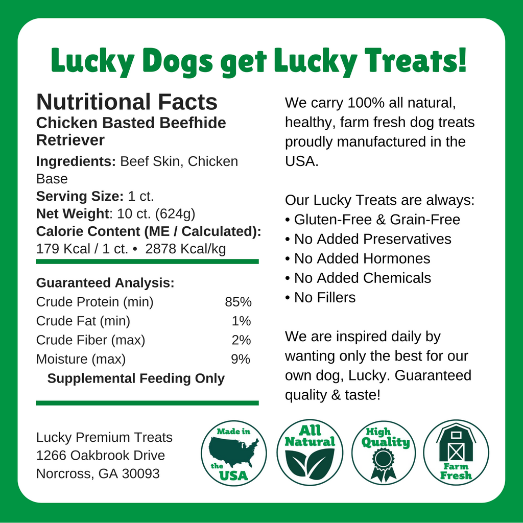 Nutritional Facts + Beefhide + Regular + All Natural + No chemicals + No added hormones + No fillers 