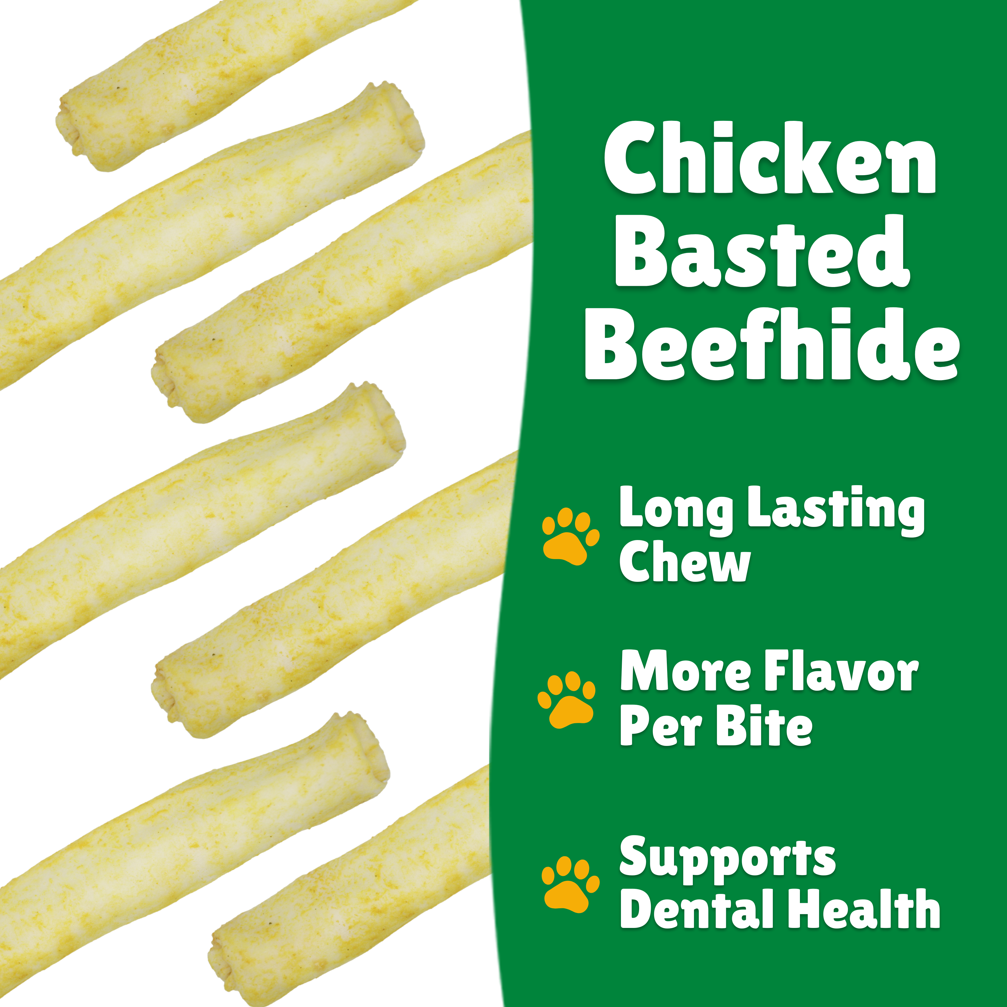 Beefhide facts + Long lasting + Per bite + Dental Health