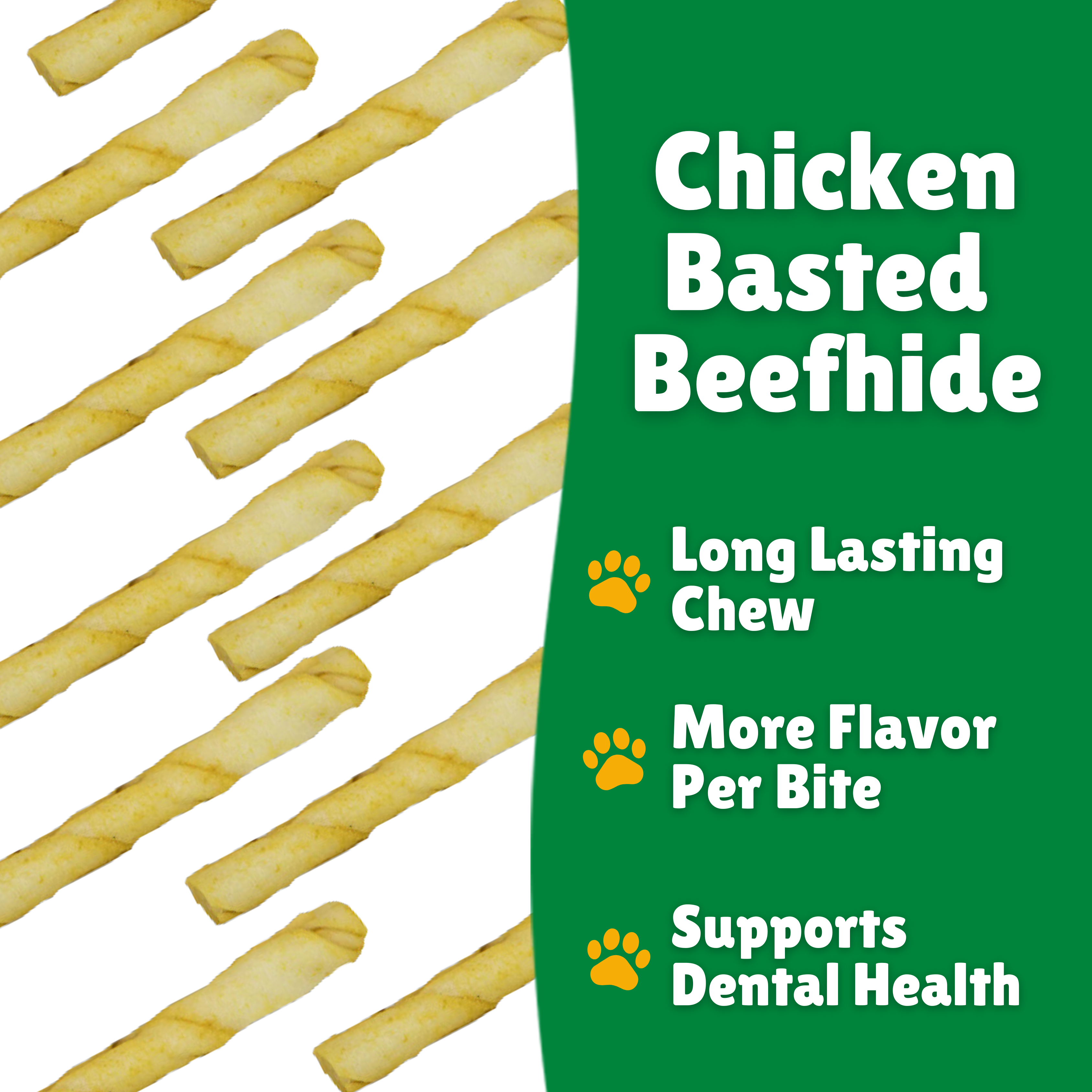 Beefhide facts + Long lasting + Per bite + Dental Health