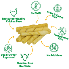 Toy Size Rawhide Dog Chews – Plain & Basted Flavors