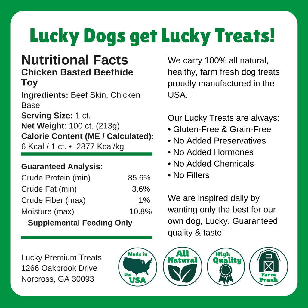 Nutritional Facts + Beefhide + Regular + All Natural + No chemicals + No added hormones + No fillers 