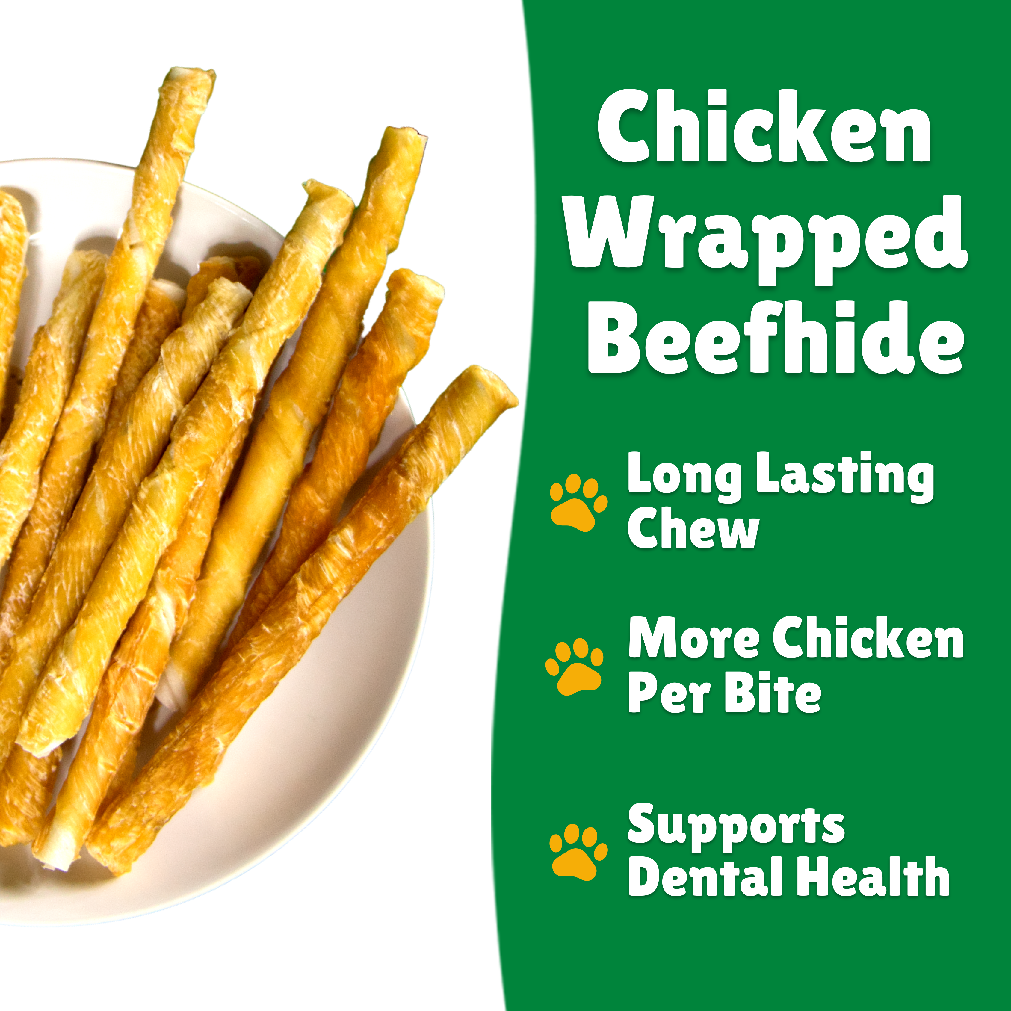 Beefhide facts + Long lasting + Per bite + Dental Health