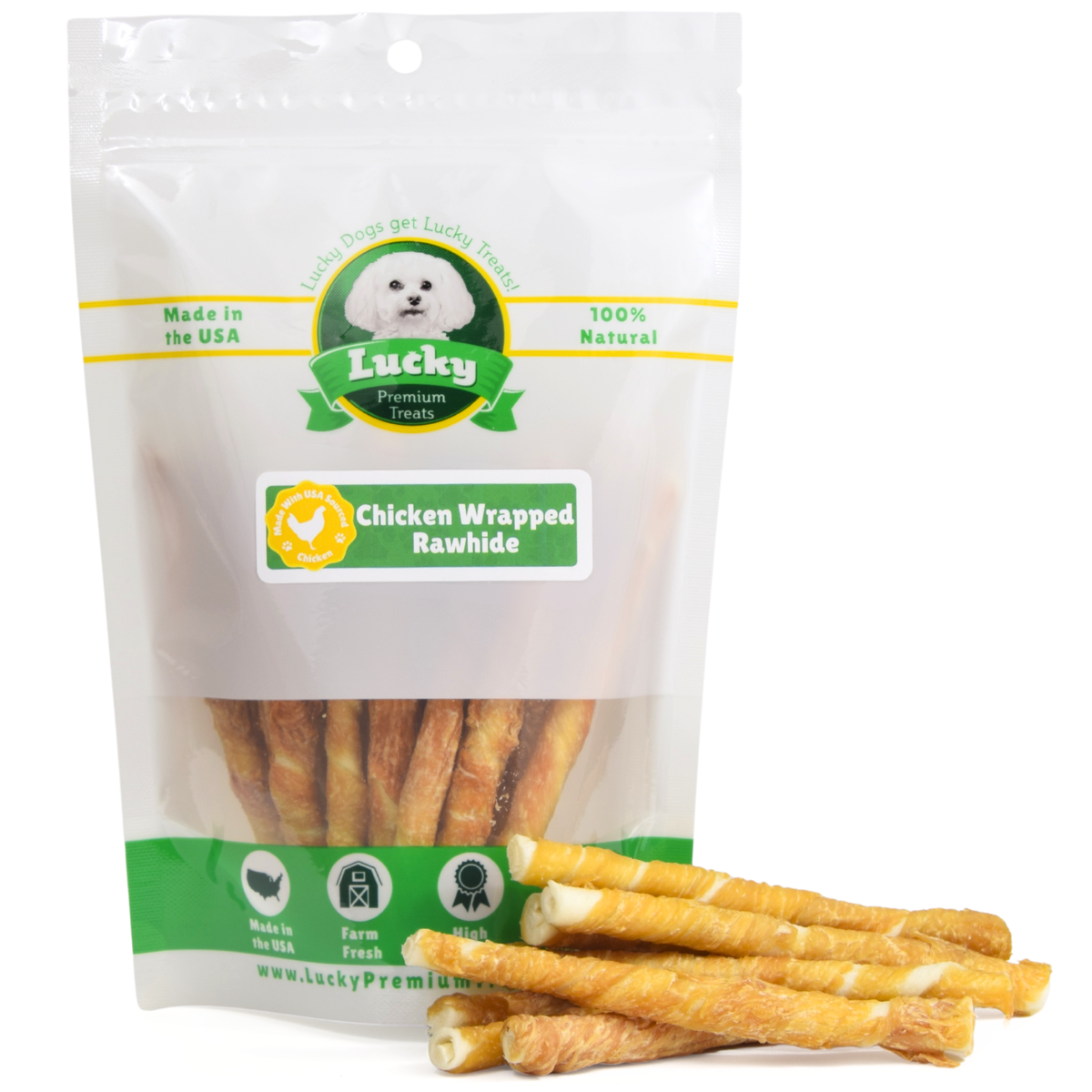 Chicken Wrapped Rawhide Dog Treats for Small Dogs