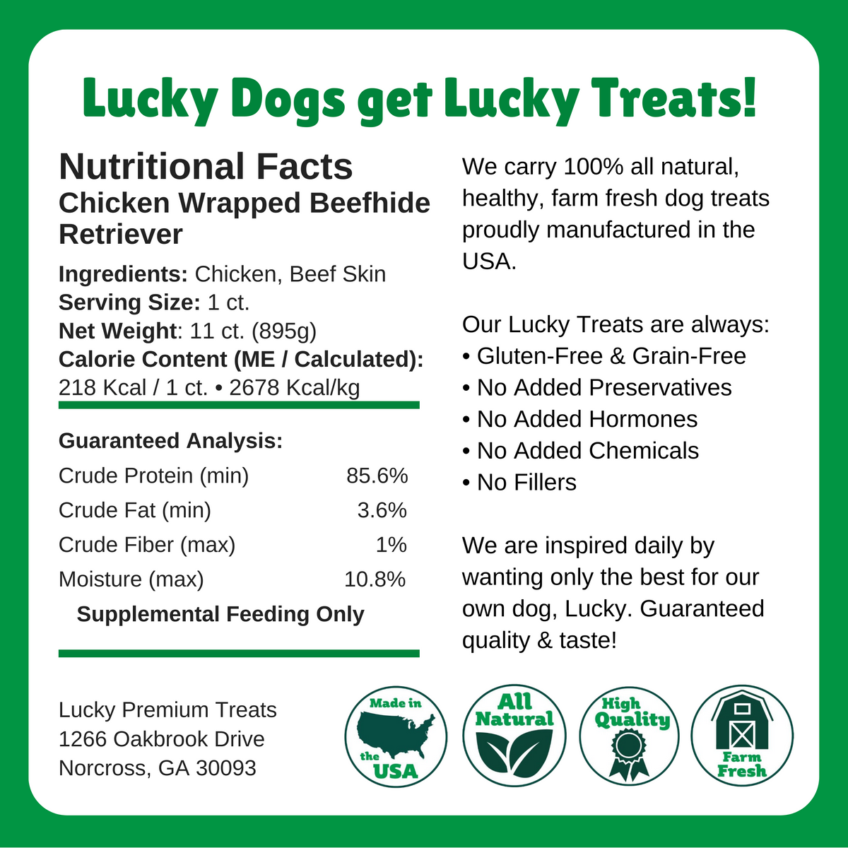 Nutritional Facts + Beefhide + Regular + All Natural + No chemicals + No added hormones + No fillers 