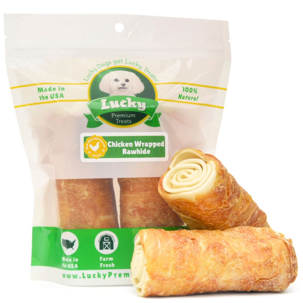 Chicken Wrapped Rawhide Dog Treats Stubby's for Large Dogs