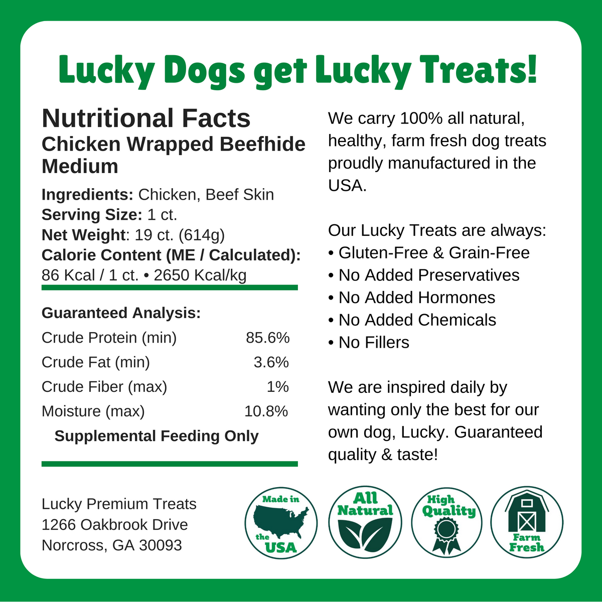 Nutritional Facts + Beefhide + Regular + All Natural + No chemicals + No added hormones + No fillers 
