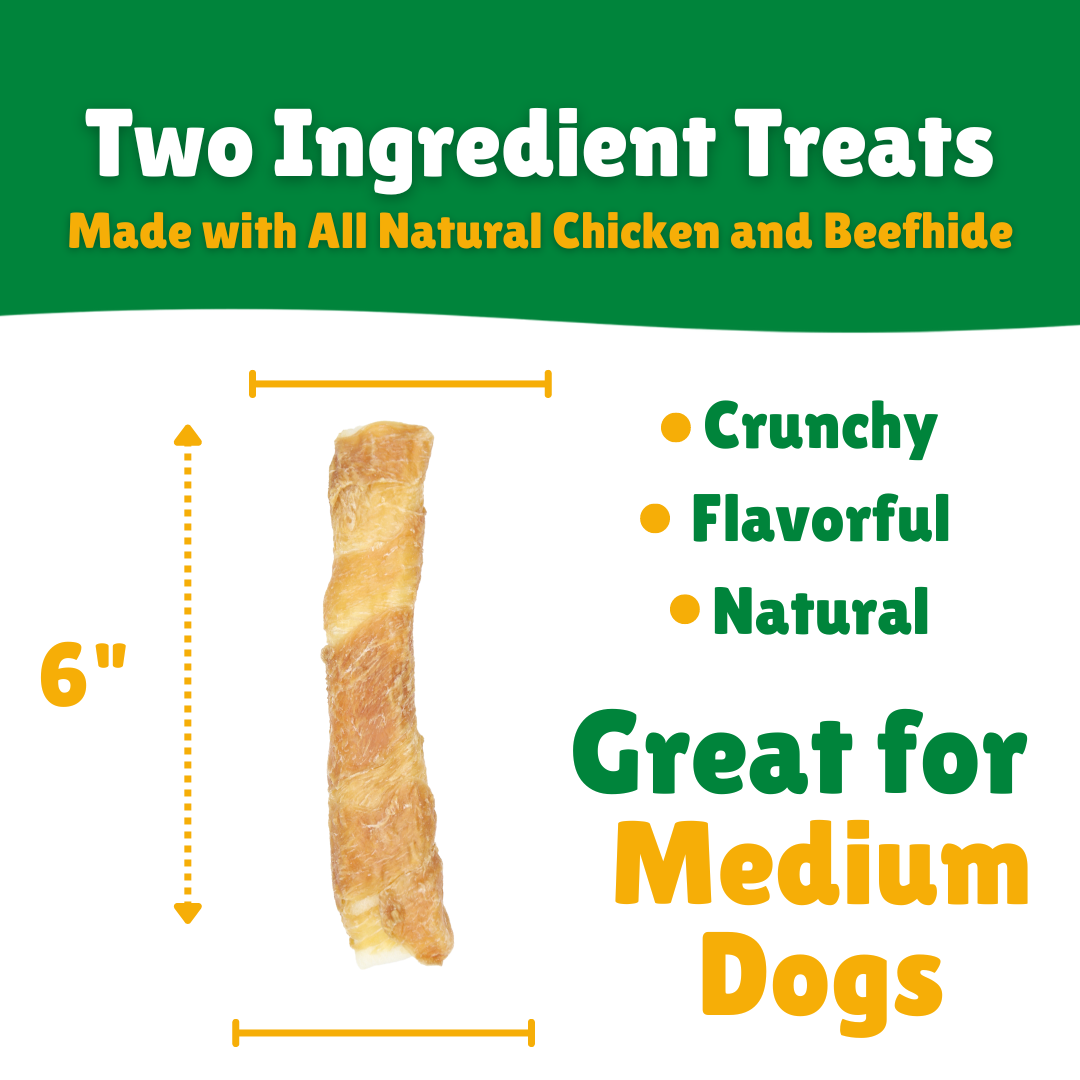 Double Chicken Wrapped Beefhide: Medium