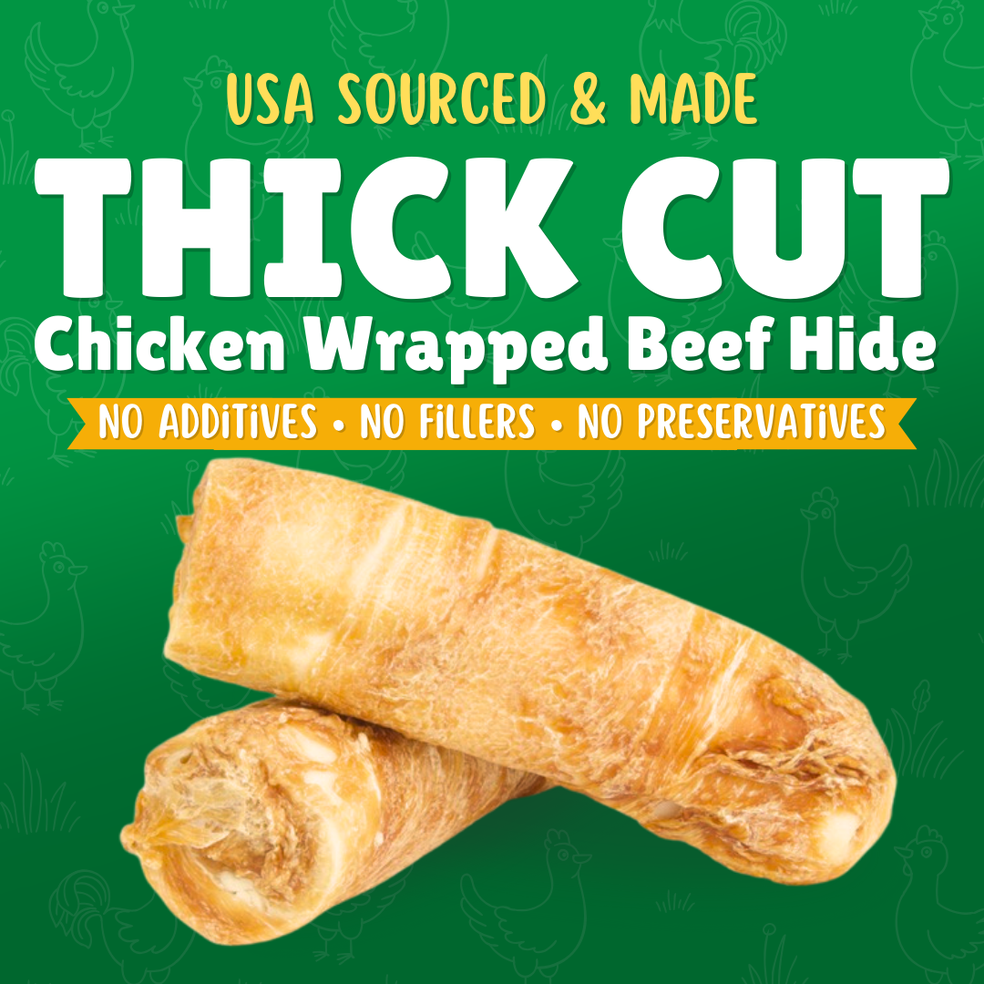 Chicken Wrapped Rawhide Thick Cut Mediums