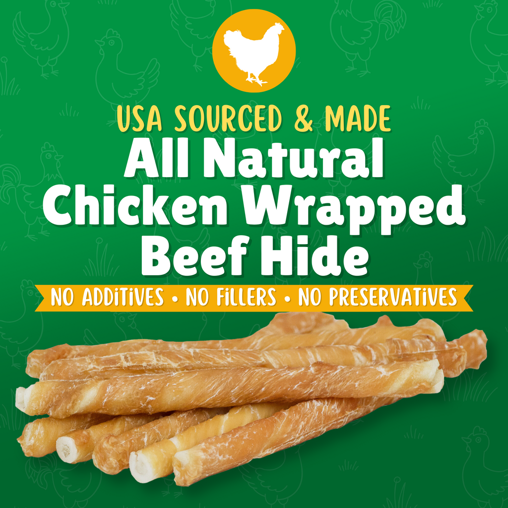 Chicken Wrapped Rawhide Dog Treats for Small Dogs