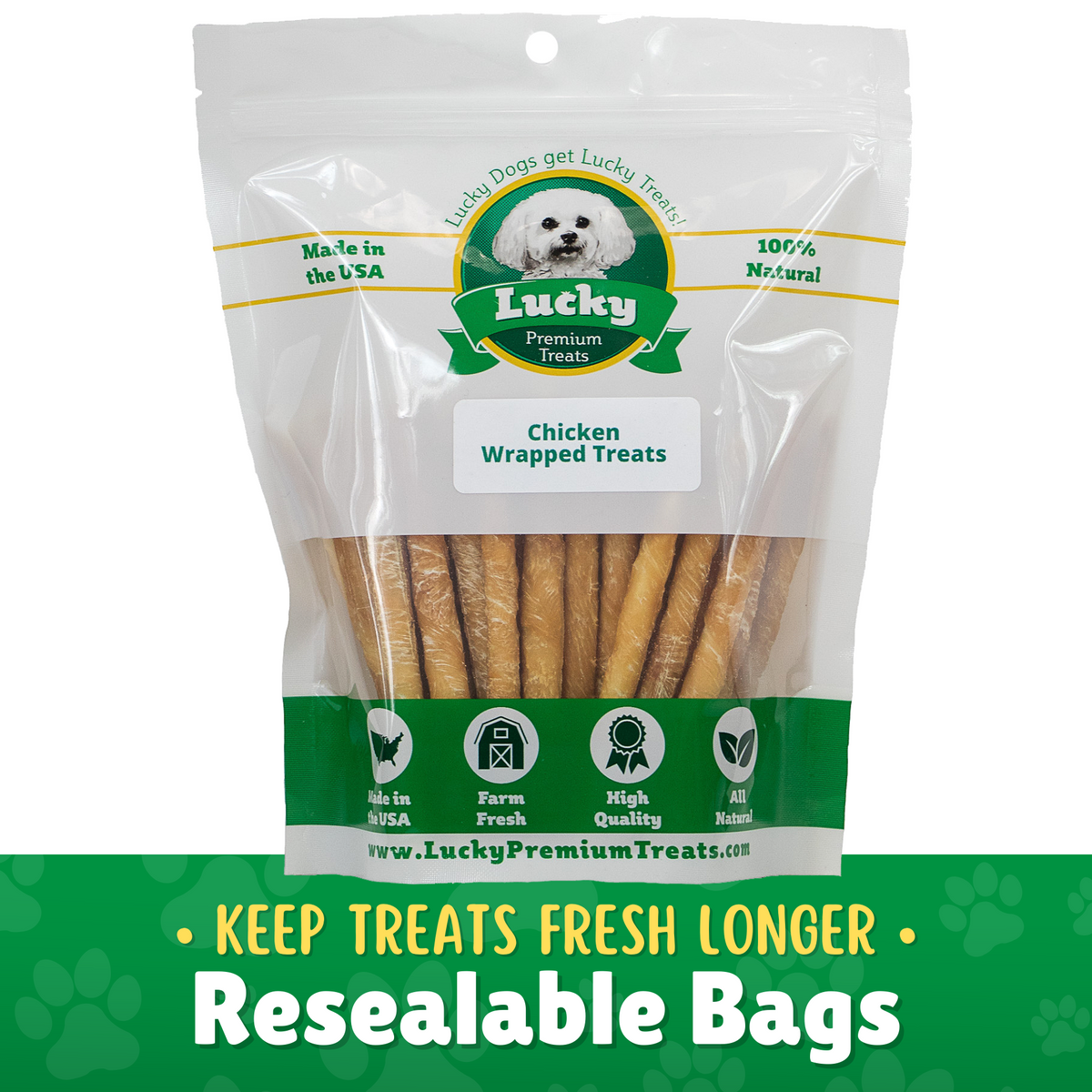 Chicken Wrapped Rawhide Dog Treats for Small Dogs