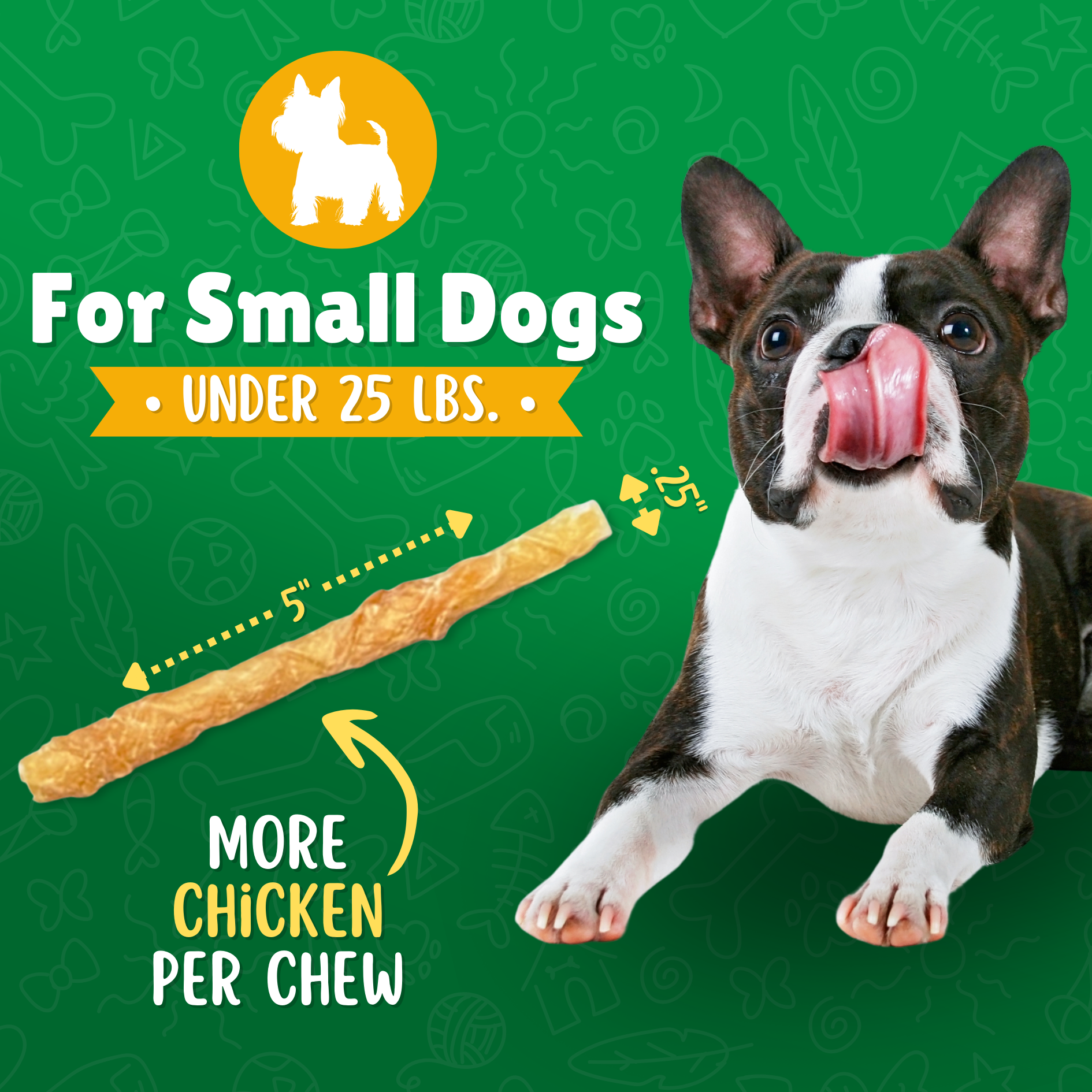 Chicken Wrapped Rawhide Dog Treats for Small Dogs