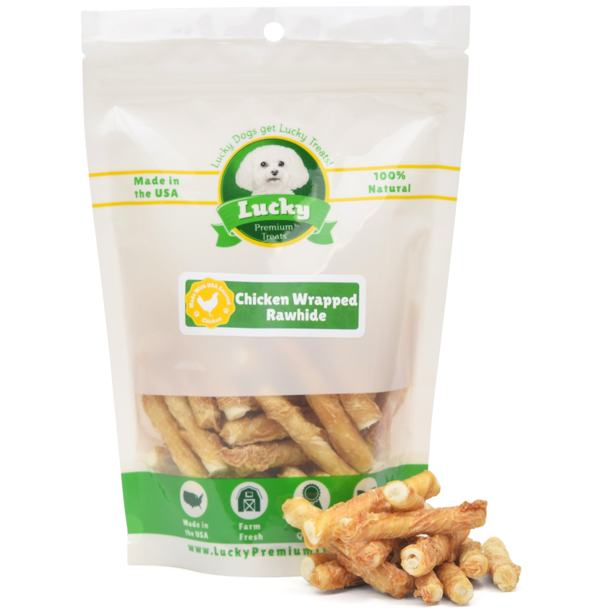 Chicken Wrapped Rawhide Treats for Toy Dogs