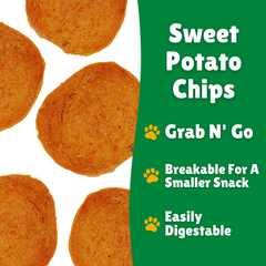 Sweet Potato Chips Crunchy Dog Treats. Good For Dog Training and Taking Dogs On Walks