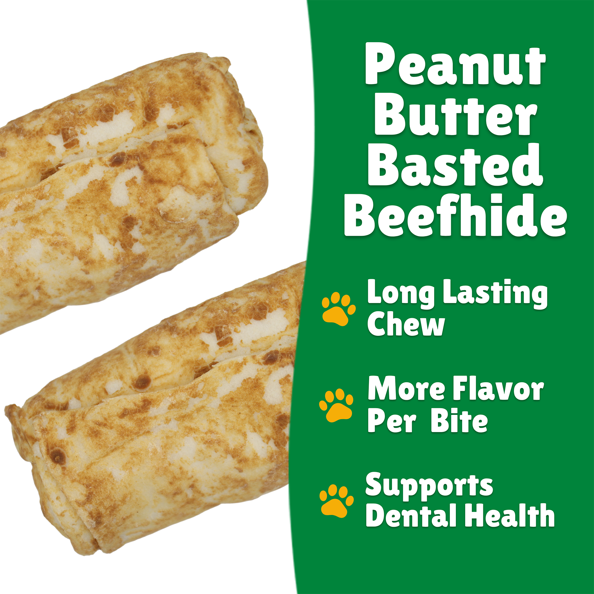 Peanut Butter Basted Beefhide: Stubbys
