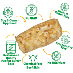 No GMO + Grain & Gluten free + Preservative Free + No additives + Chemical Free Beef Skin + Hand Wrapped 