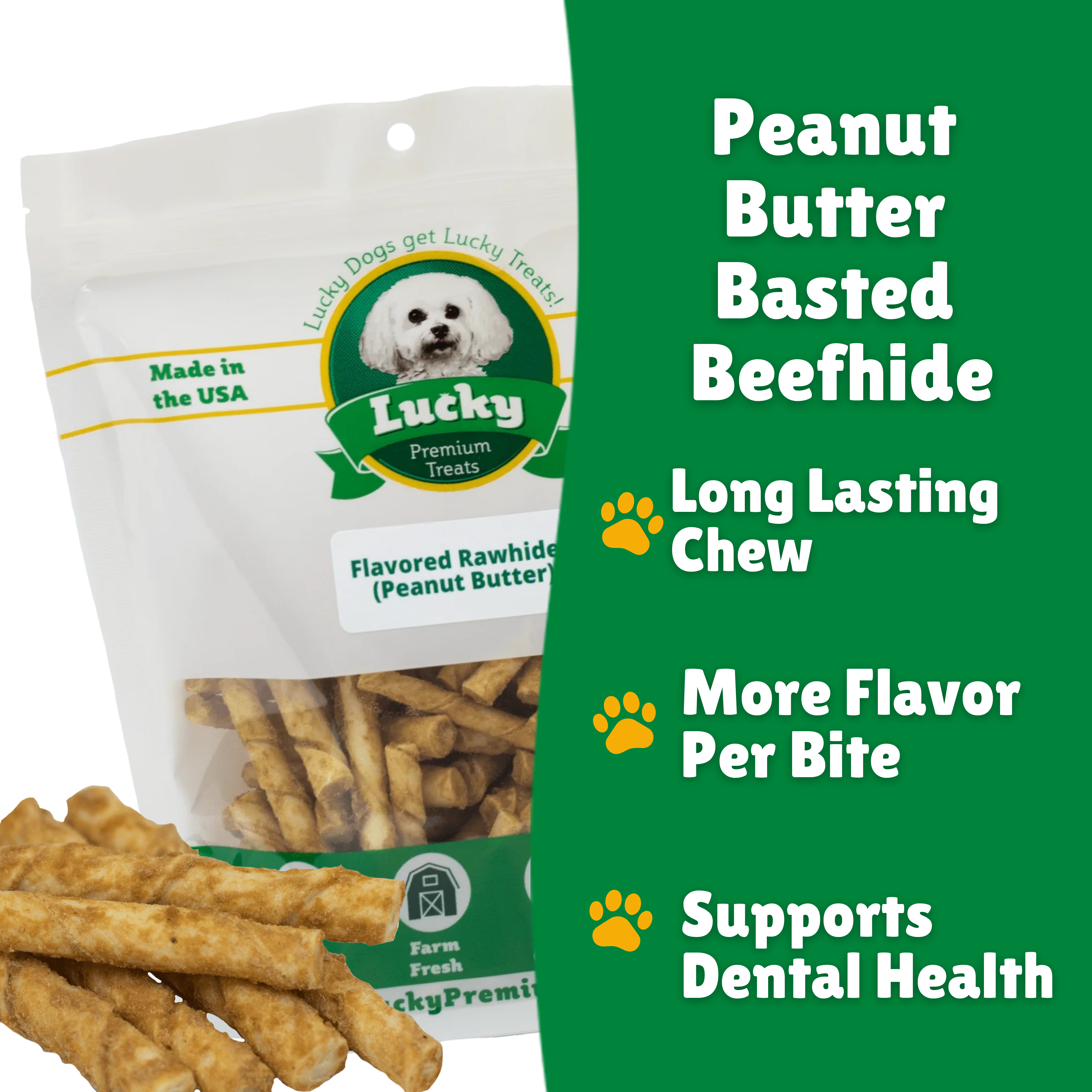Peanut Butter Basted Beefhide: Toy