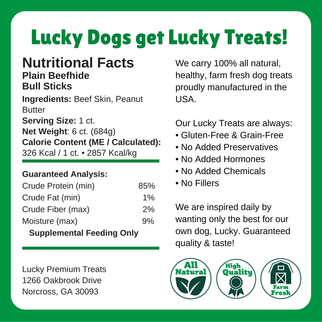Nutritional Facts + Beefhide + Regular + All Natural + No chemicals + No added hormones + No fillers 