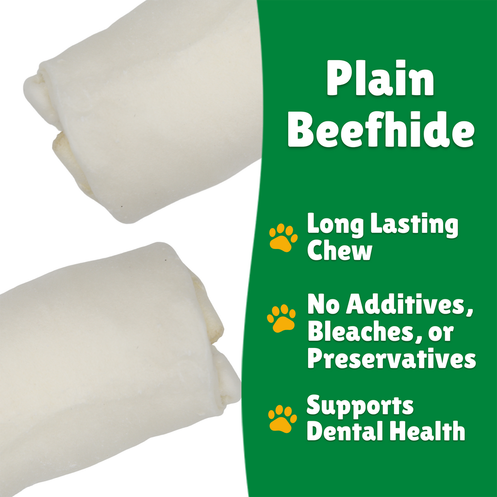 Stubby Rawhide Dog Chews – Plain & Basted Flavors