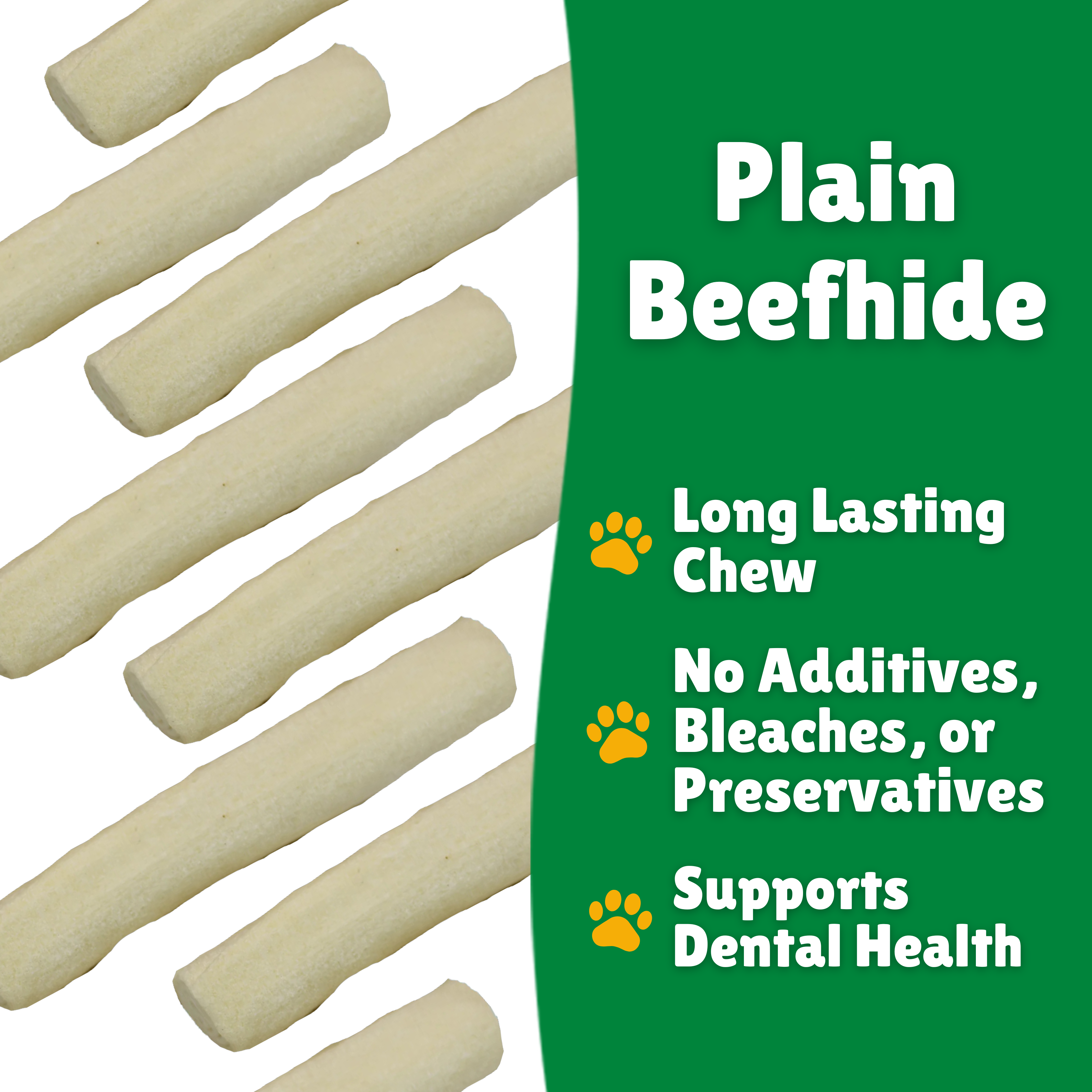 Beefhide facts + Long lasting + Per bite + Dental Health