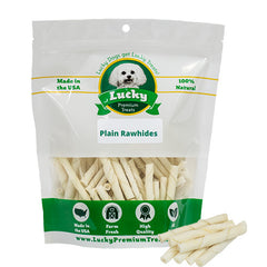 Toy Size Rawhide Dog Chews – Plain & Basted Flavors