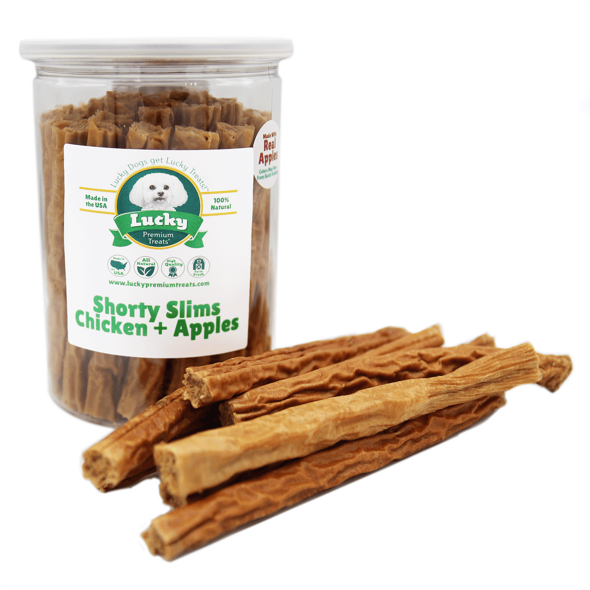 Lucky Shorty Slims: Chicken + Apples- Lucky Premium Treats