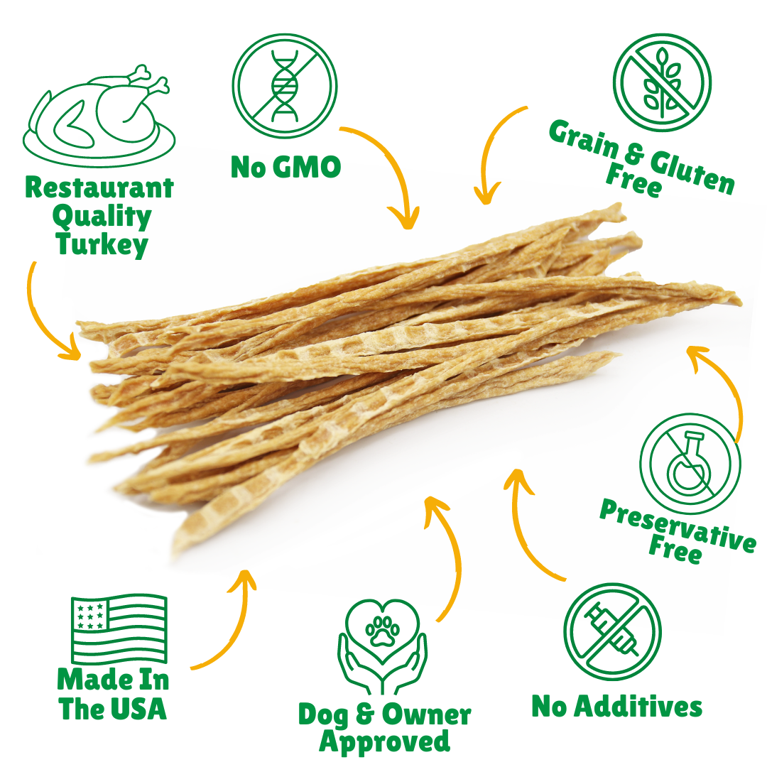 Tender Turkey Straws For Seniors & Puppies