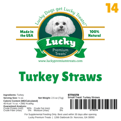 Small Treat: Turkey Straws - Lucky Premium Treats