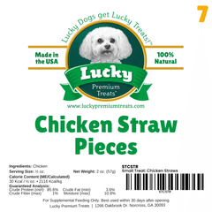 Small Treat: Chicken Straw Pieces - Lucky Premium Treats