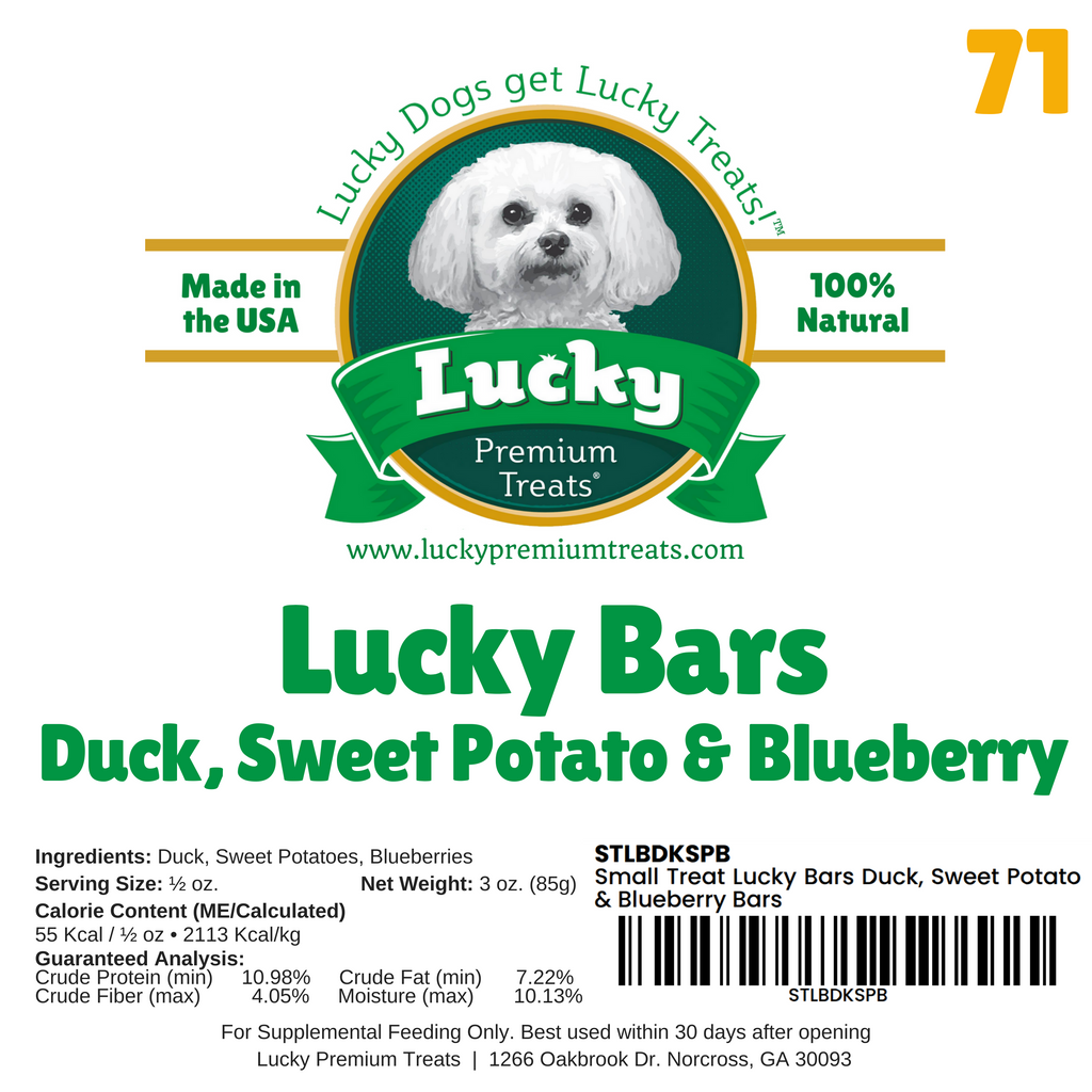 Small Treat: Lucky Bars Duck, Sweet Potato & Blueberry