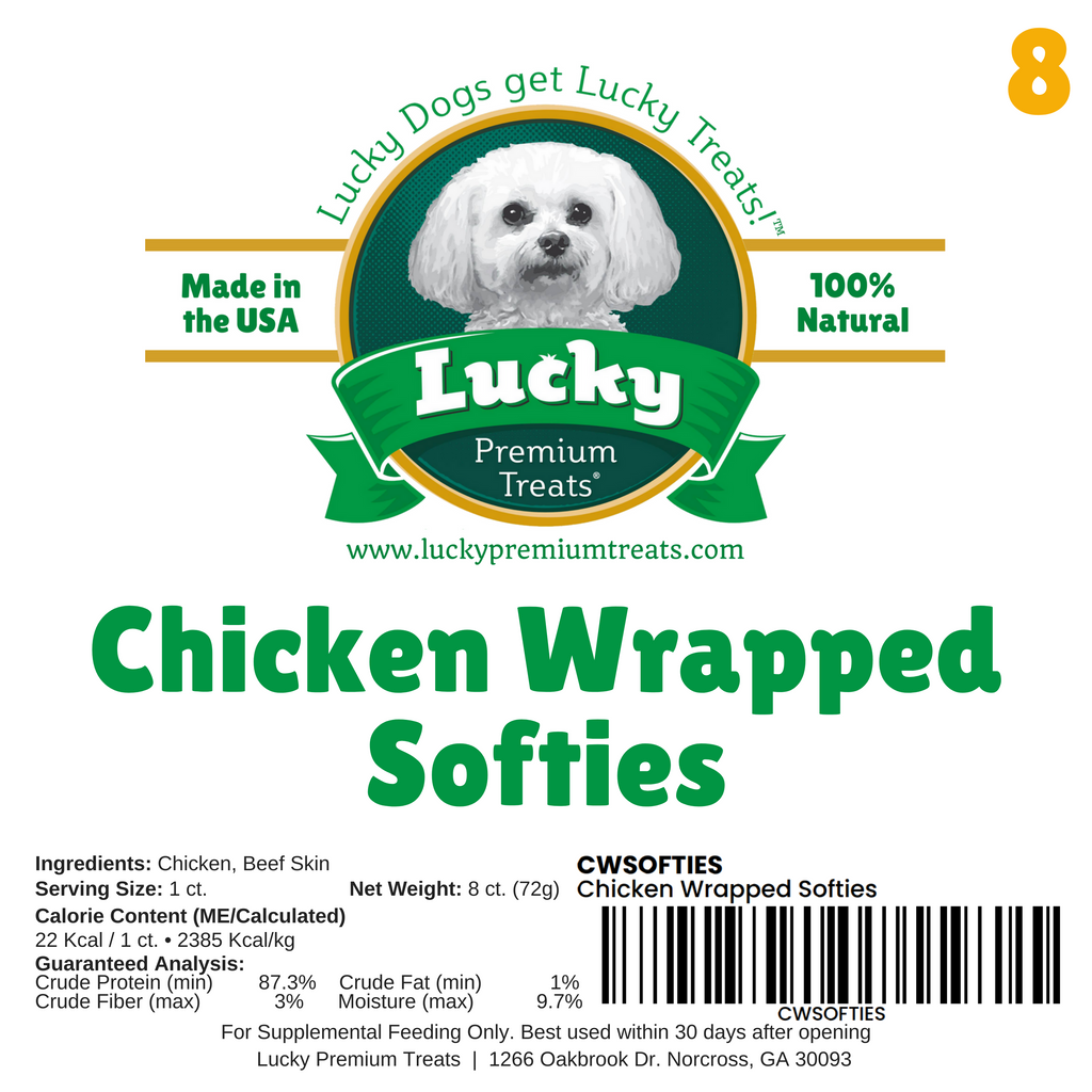 Chicken Wrapped Softies Label + Ingredients + Calories + Serving Size 