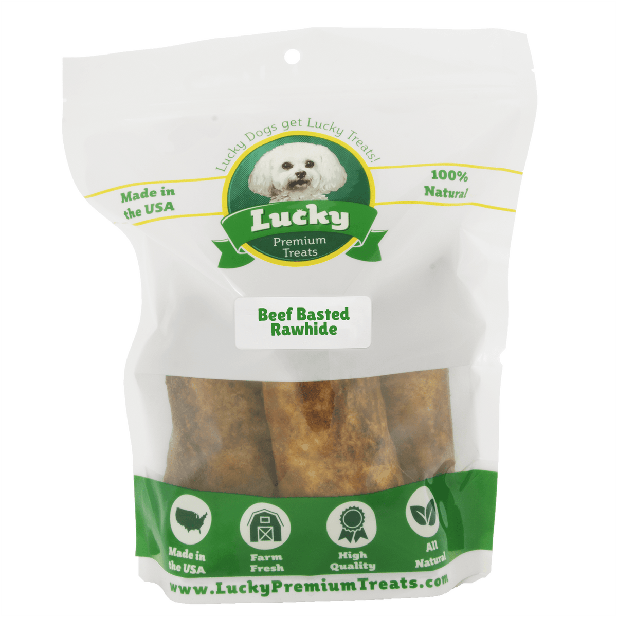 Beef Basted Beefhide: Stubbys - Lucky Premium Treats