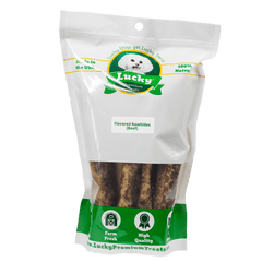 Lucky Premium Treats Beef Flavor Basted Rawhide Bull Stick Dog Treats for Large Dogs, Bag