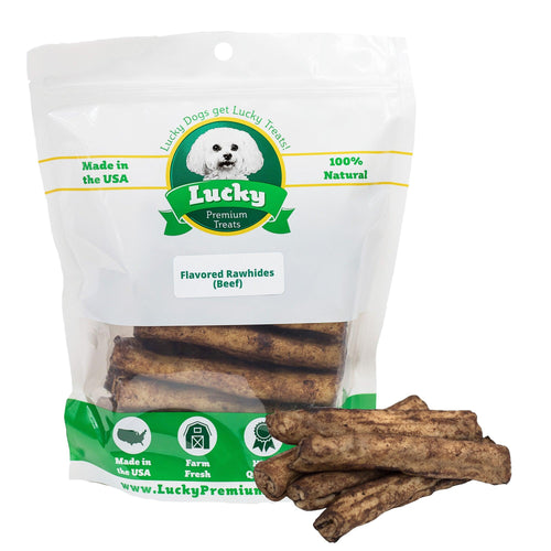 Beef Basted Beefhide: Medium - Lucky Premium Treats