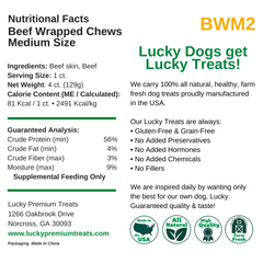 Nutritional Facts + Beefhide + Regular + All Natural + No chemicals + No added hormones + No fillers 