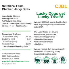 Nutritional Facts +Jerky Bites  + All Natural + No chemicals + No added hormones + No fillers