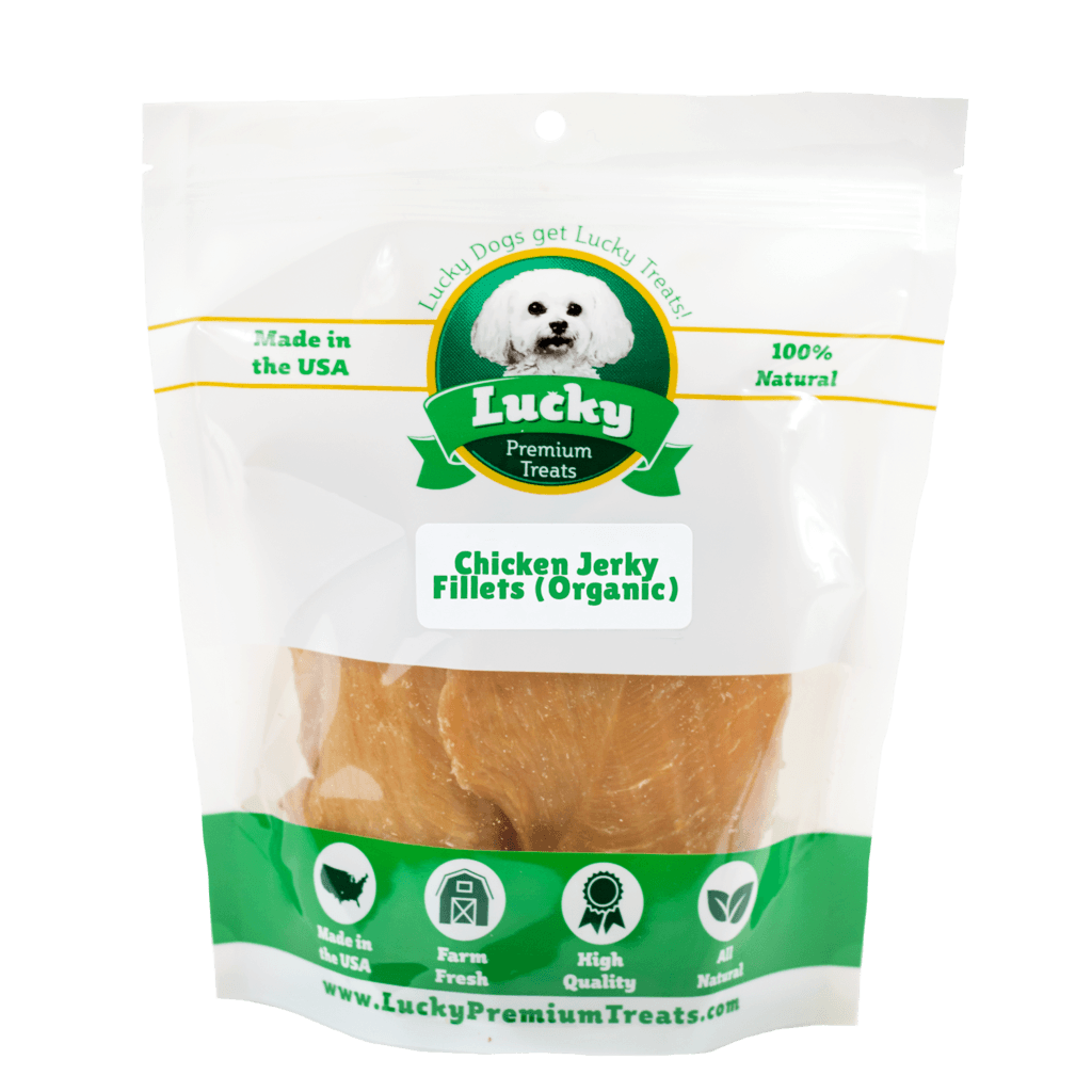 Lucky Premium Treats Dog Treats - Organic Chicken Jerky Fillets, Bag