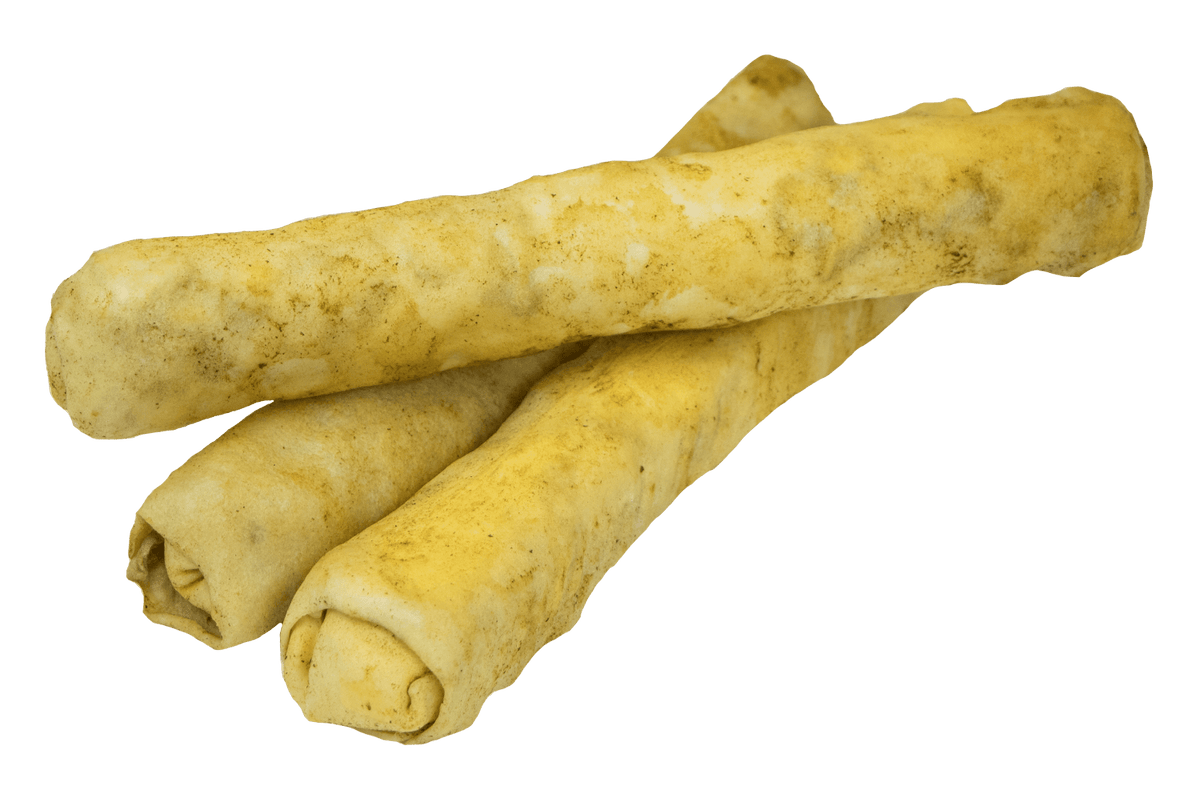 Lucky Premium Treats Chicken Flavor Basted Rawhide Bull Sticks Dog Treats for Large Dogs