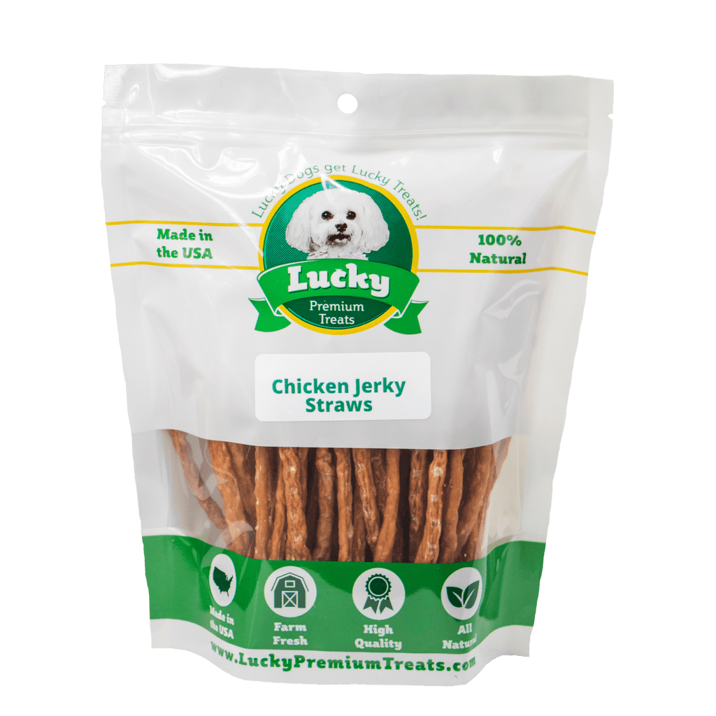 Lucky Premium Treats - Chicken Jerky Straws for Dogs, Bag