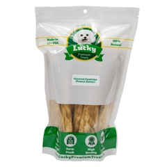 Lucky Premium Treats Peanut Butter Flavored Rawhide Retrievers Dog Treats for Large Dogs, Bag